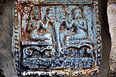 Bagan Myanmar. Dhammayazika pagoda, glazed Jataka plaques. 